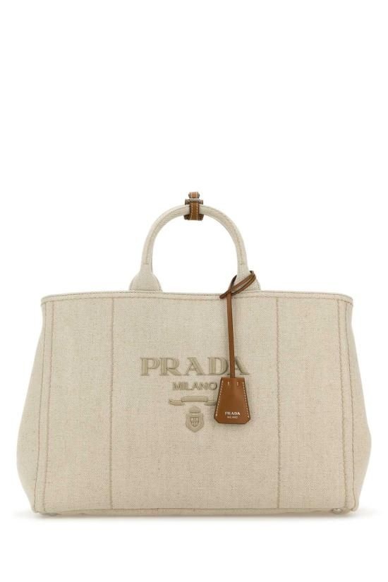 [해외] 프라다 25FW 프라다 자르디니에르 엑스트라 라지 리넨 블렌드 토트백 2VG1312CX9 F0018 Beige o Tan