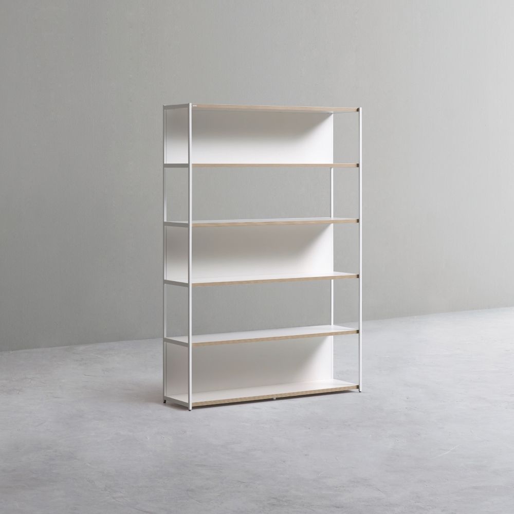 데스커 1200폭 철제책장 오픈형 1200x1738x320mm 5단 화이트