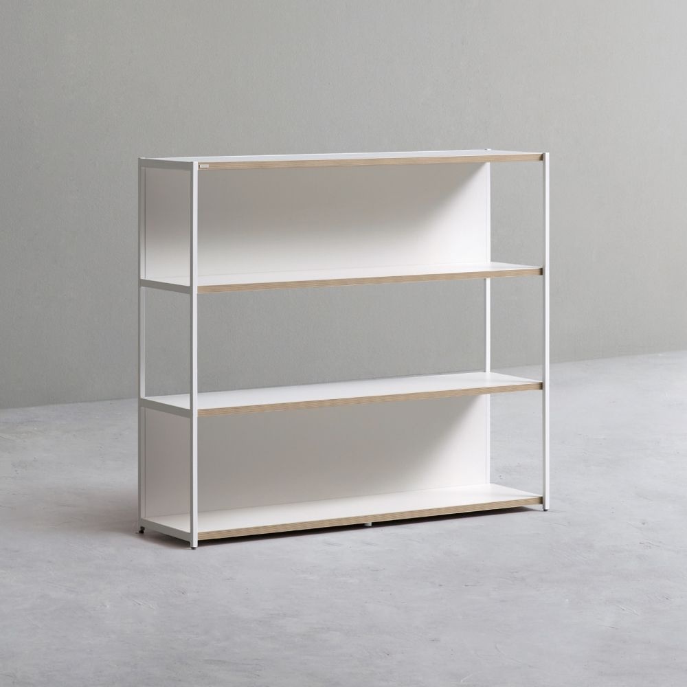 데스커 1200폭 철제책장 오픈형 1200x1061x320mm 3단 화이트