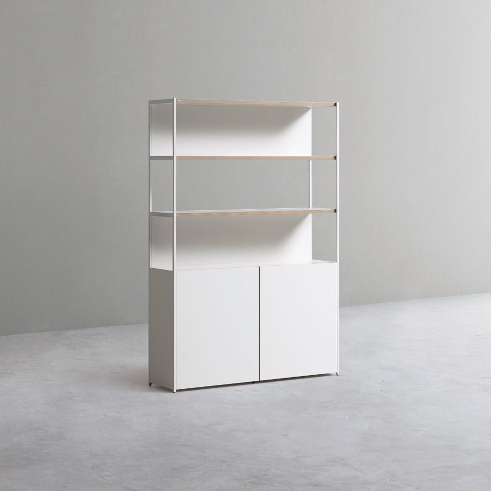 데스커 1200폭 철제책장 수납형 1200x1738x320mm 5단 화이트