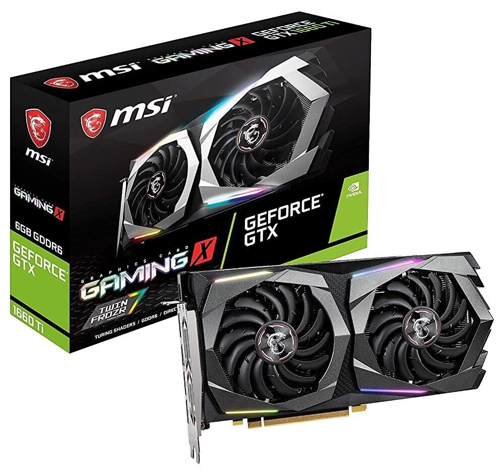 [해외] MSI 게이밍 지포스 GTX 1660 Ti 192비트 HDMI/DP 6GB GDRR6 HDCP 지원 DirectX 12 듀얼 팬 VR 레디 OC 그래픽 카드 TI X 6G 132482