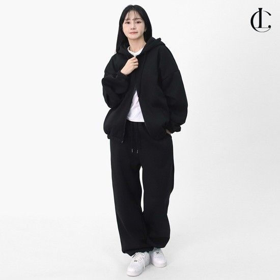 여자 겨울 남여공용 기모 후드집업 트레이닝 세트 LIRO001