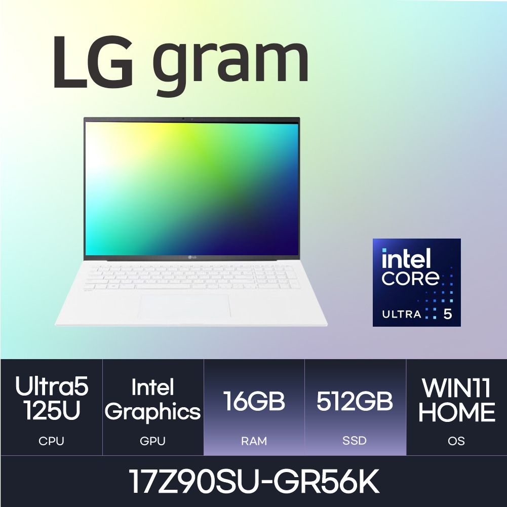 LG전자 HMC/  LG 2024 그램 17 - 17Z90SU-GR56K - 16GB / NVMe 512GB / WIN11H