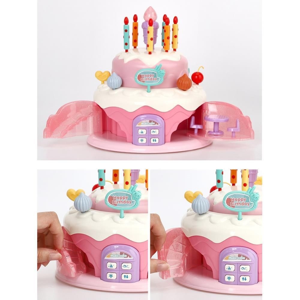 한국교육시스템 유아동 생일 멜로디 촛불끄기 자동 2단케이크 교육완구 적응력 선물