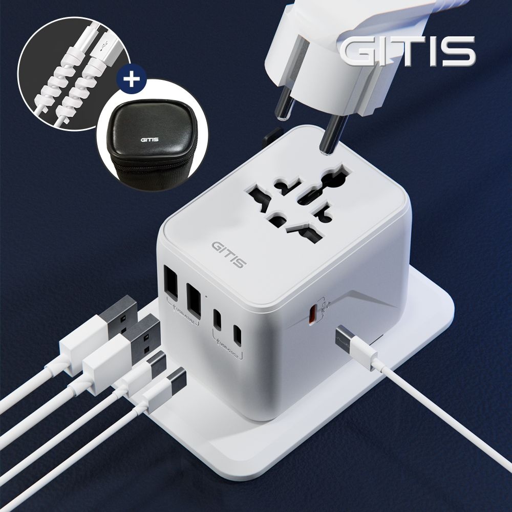지티스 [MD PICK] 지티스 PD35W 초고속 여행용 멀티어댑터 해외여행 110V 220V 멀티탭