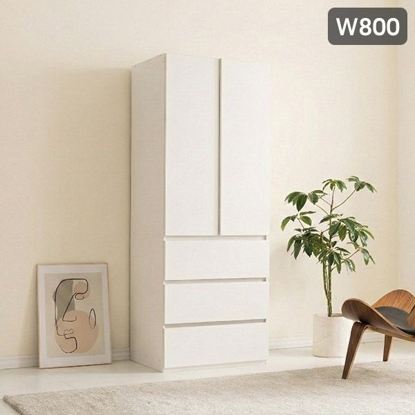 삼익가구 우노 3단 서랍형 키큰 옷장 800