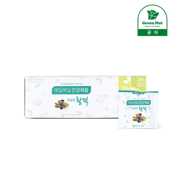 [딜크릿] [그린너트] 아침에활력 하루견과 20g x 25봉 호두 아몬드 구운캐슈넛 건블루베리 
