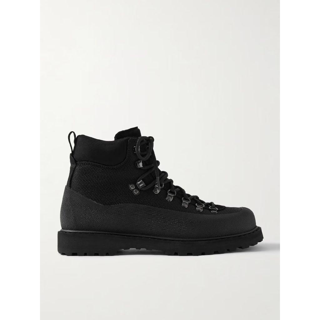 디에메 DIEMME Black Roccia Vet Sport Suede and Rubber Trimmed Tech Shell Hiking Boots TP571325805