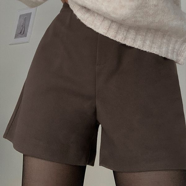 자체제작 상품 자체제작 상품 [핫핑][겨울반바지/허리잘록/핏무너짐X][MADE] 미켈 겉기모 하이웨스트 3부 A라인 반바지(44~110)