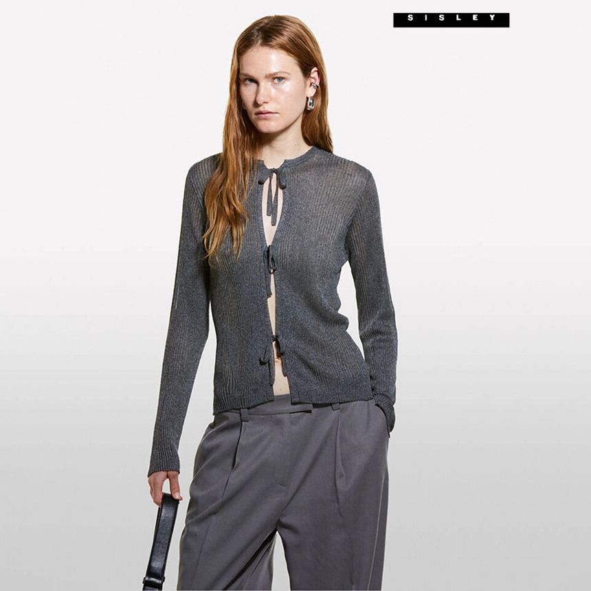 시슬리 시슬리 리-본 오프닝 니트 4F_1034M500L 724669