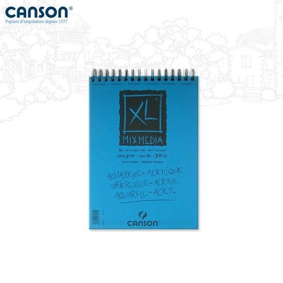 캔손 XL 믹스미디어패드 스케치북 300g 29.7x21 30매입 A4스케치북