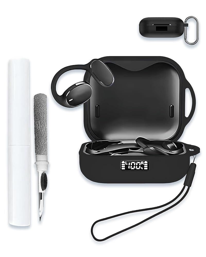 [해외] TOZO OpenEgo 트루 와이어리스 오픈 이어 헤드폰용 케이스 커버, 전체 보호 소프트 실리콘 스킨 커버 충격 흡수 키체