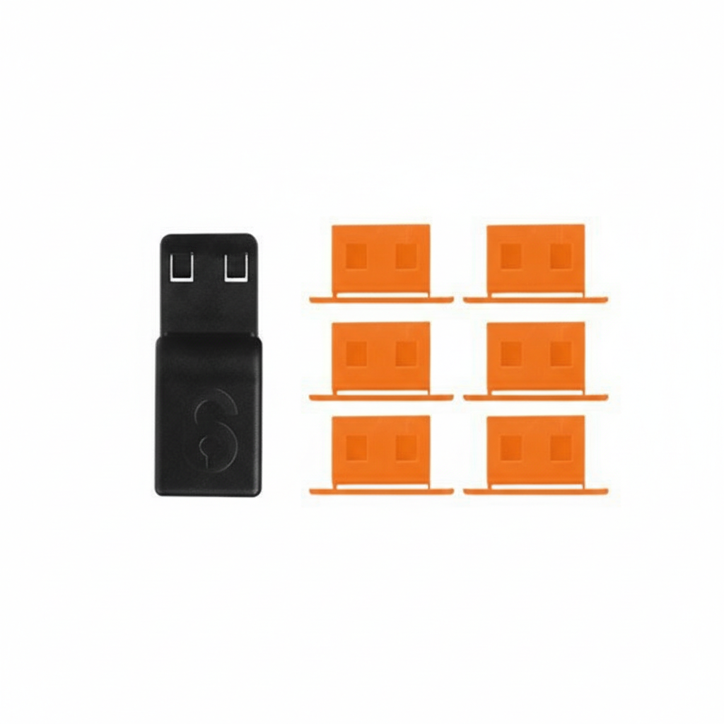 [강원전자(주)]보안 USB 잠금장치 USB포트 락커 데이터 유출방지 일회용 마개 노트북 PC 서버 정보보안 8개입