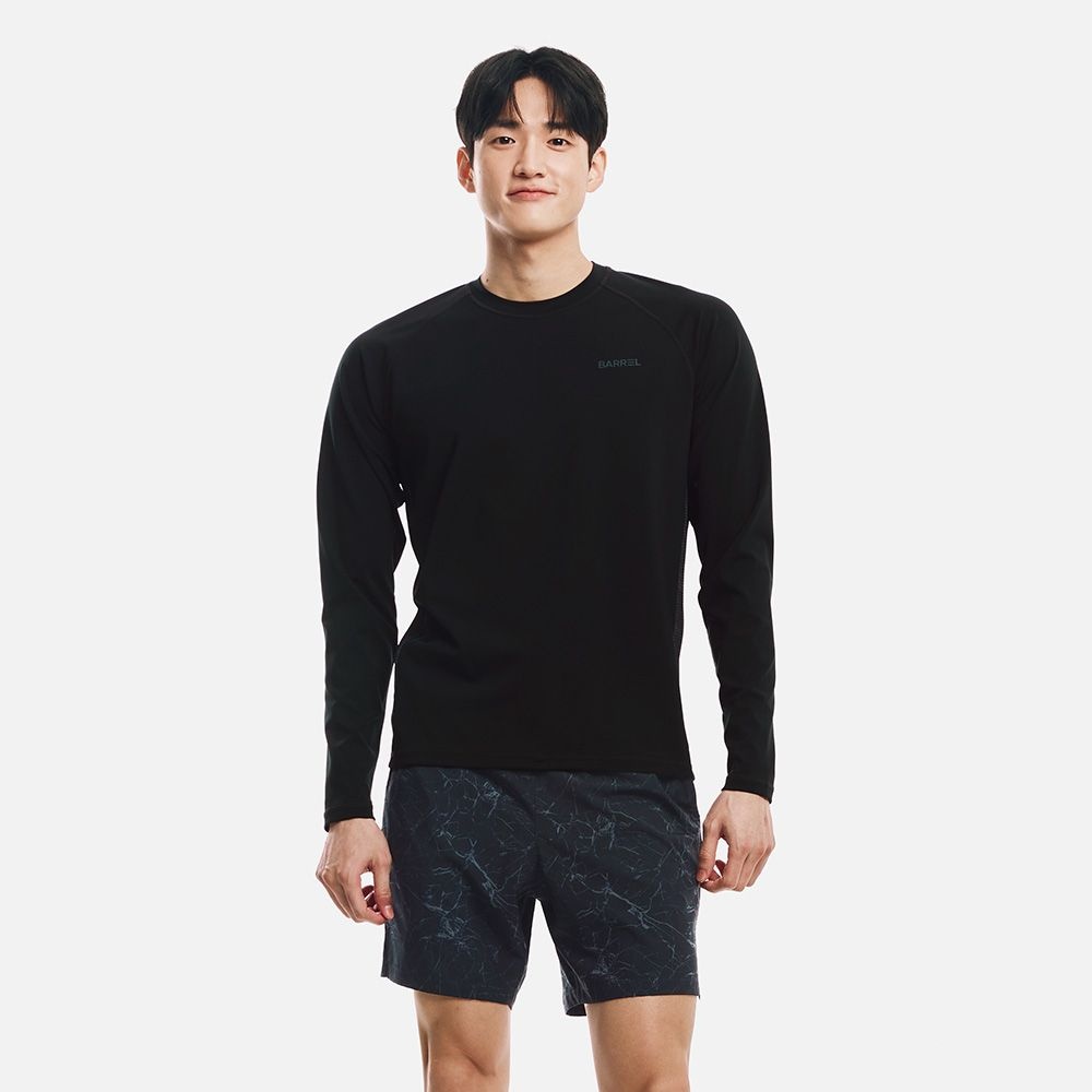 맨 릴렉스핏 크랙 배색 래쉬가드 블랙 (B6SMWRG101BLK)