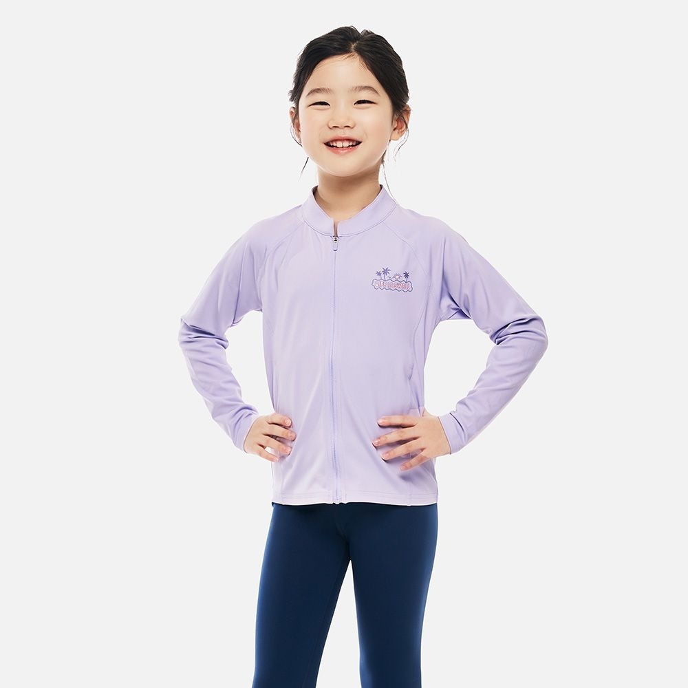 키즈 에센셜 아트웍 집업 래쉬가드 라벤더 (B6SKWZR301LAV)