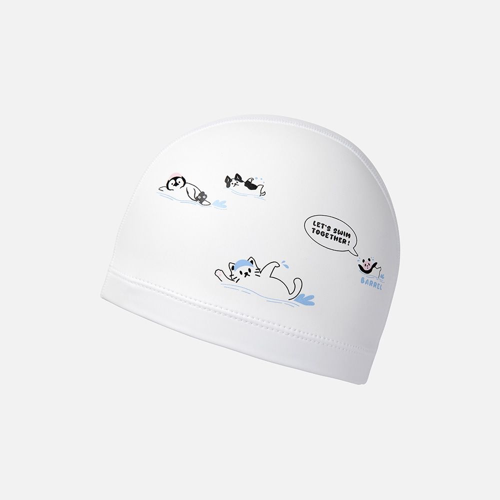 배럴 키즈 애니멀 스프린트 실리텍스 스윔 캡 화이트 (B6SKASC004WHT)