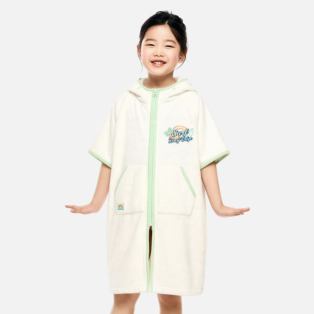 키즈 에센셜 집업 솔리드 판초 타월 아이보리 (B6SKWPO301IVR)