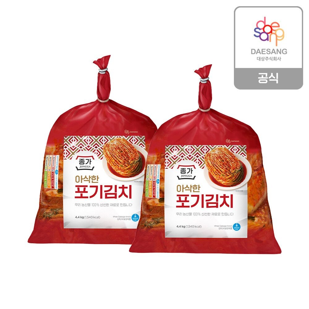 [대상(주) 횡성공장][TV상품](M)[종가] 아삭한 포기김치8.8kg(4.4kg x 2ea )