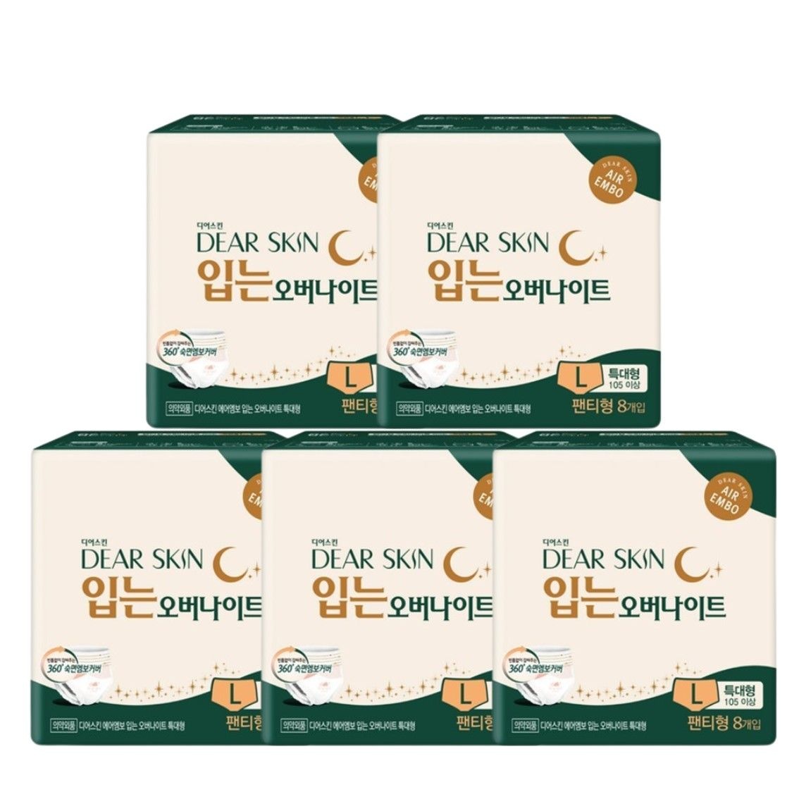 디어스킨 에어엠보 입는 오버나이트 특대형(4P) x 5팩