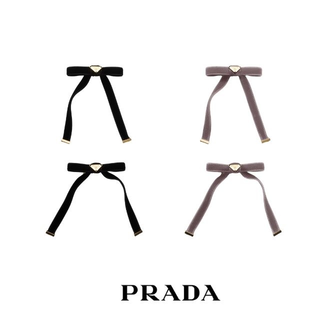 프라다 벨벳 리본 헤어핀 1IF258 068 2컬러