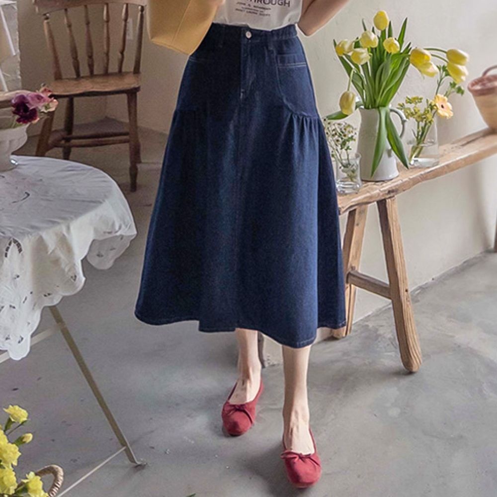 리린 [재오픈][LABEL] 플랜더스 슈포켓 봄샤링 밴드 청스커트