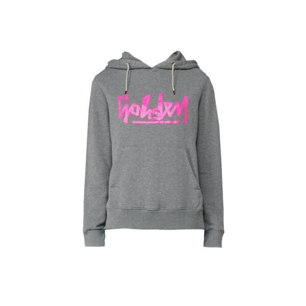 GOLDEN GOOSE [골든구스] 15주년 핑크 로고 프린팅 후드티 그레이 GWP00338 P000212 60263