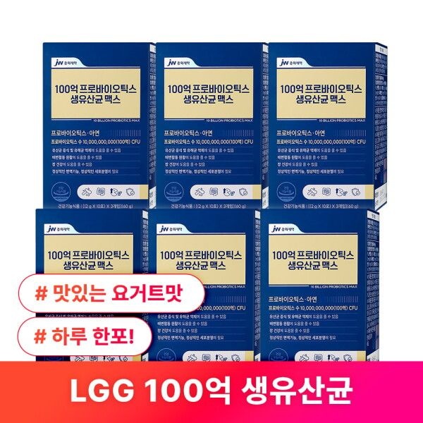 [제이더블유생활건강] JW중외제약 100억 프로바이오틱스 생유산균 맥스 6박스