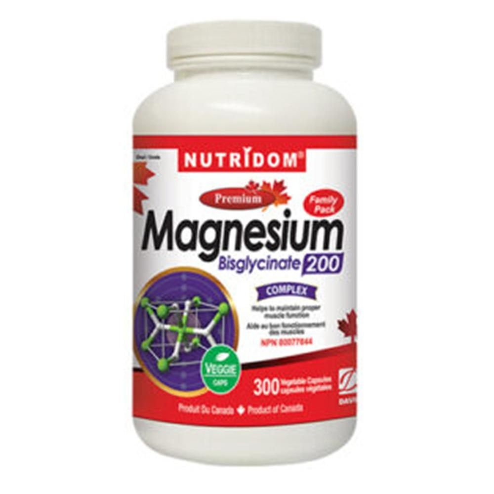 [해외] 뉴트리돔 마그네슘 비스글리시네이트 200mg 300정 Nutridom Magnesium Bisglycinate 200mg 300 Vcaps