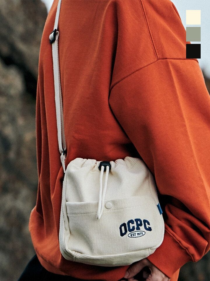 [패션플러스][원더플레이스][오션퍼시픽(OCEAN PACIFIC) ] 면100 OCPC 로고 코듀로이 미니 크로스백