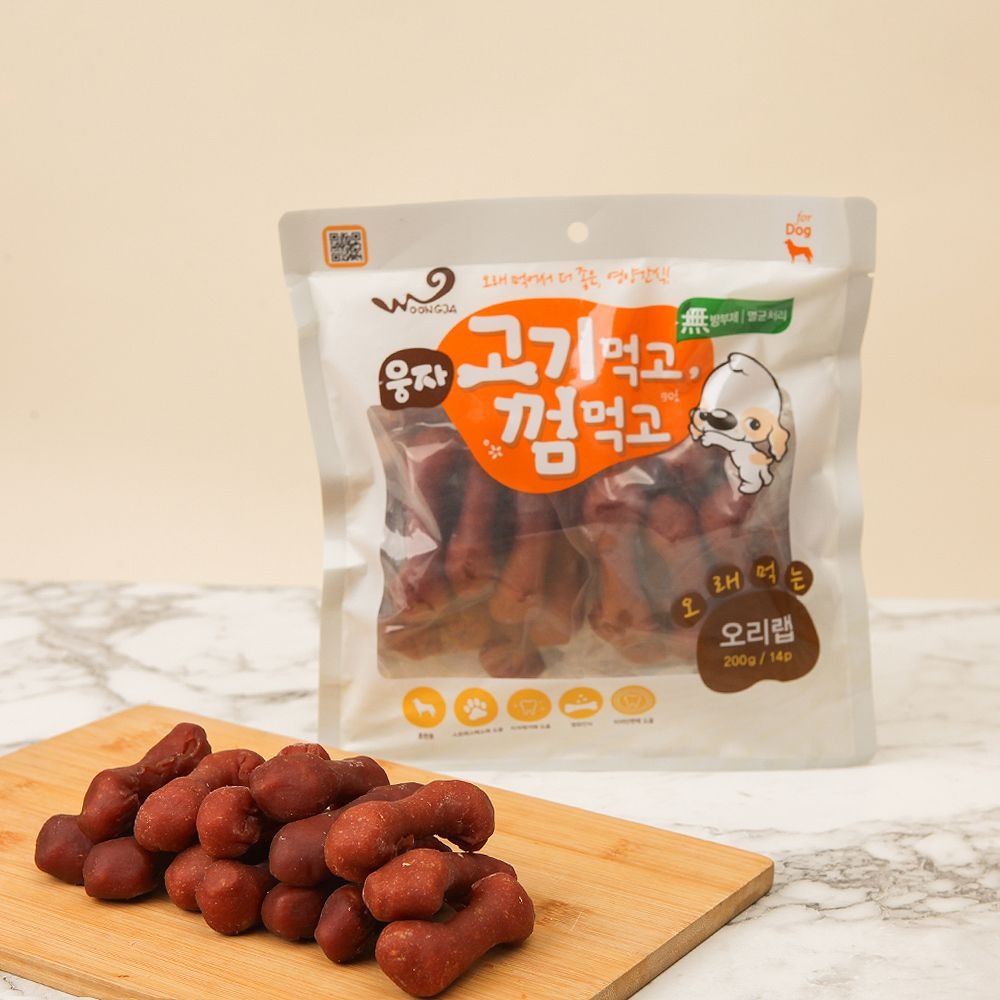 웅자 [L포인트 적립] 고기먹고껌먹고 오리랩 200g 14p