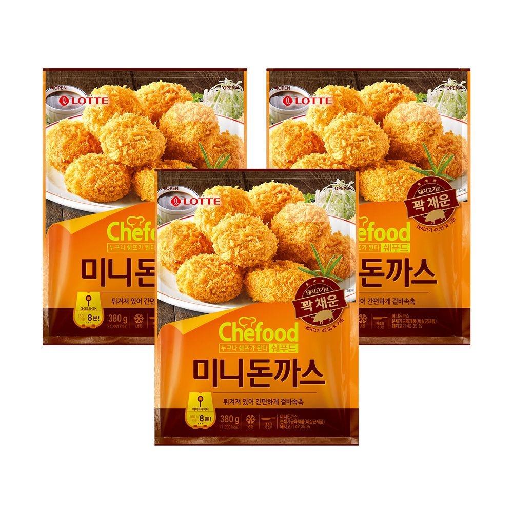 퍼스트APP더블데이쉐푸드 미니돈까스 380gx3개