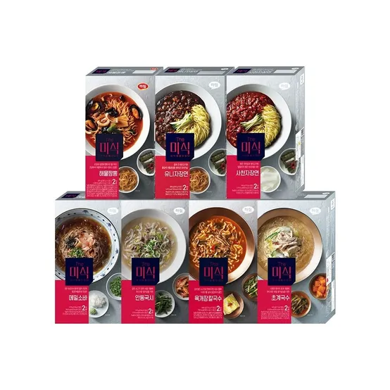 자장면+해물짬뽕+메밀 온소바 外 요리면 7종 2개 묶음, 총 4개 골라담기