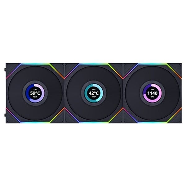 리안리 UNI FAN TL LCD 120 (컨트롤러/3팩, BLACK)