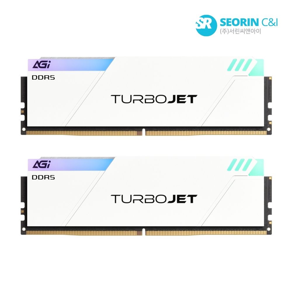 AGI [서린공식] AGI DDR5-6000 CL30 TURBOJET UD858 RGB 화이트 패키지 서린 (32GB(16Gx2))
