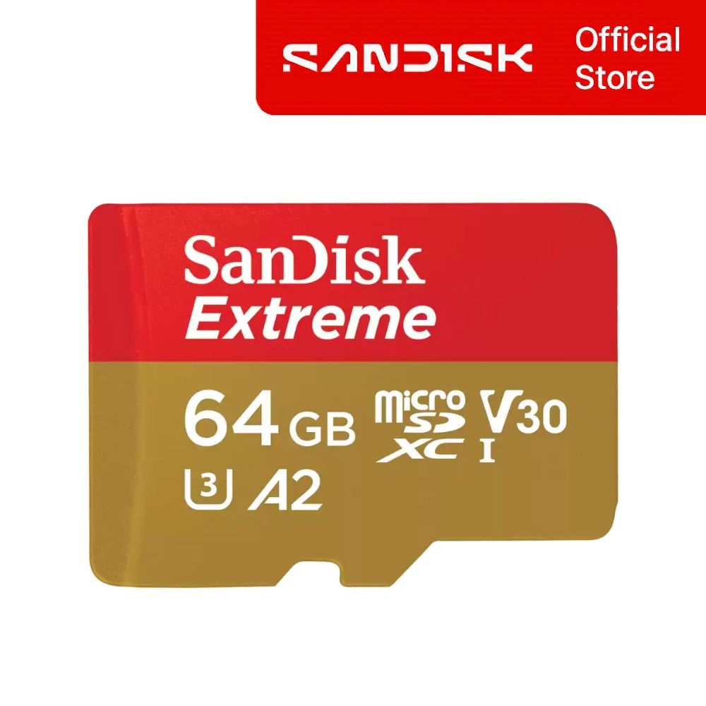 샌디스크 익스트림 마이크로 SD카드 64GB 64기가 액션캠 드론 4K 영상 촬영 고성능 V30 A2 UHS-I 메모리카드 SQXAH