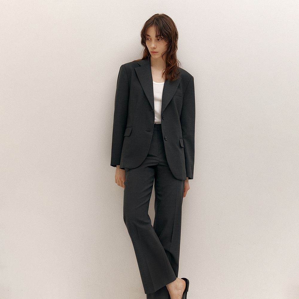 아바몰리 MARTIN SEMI WIDE SLACKS (D/GREY)