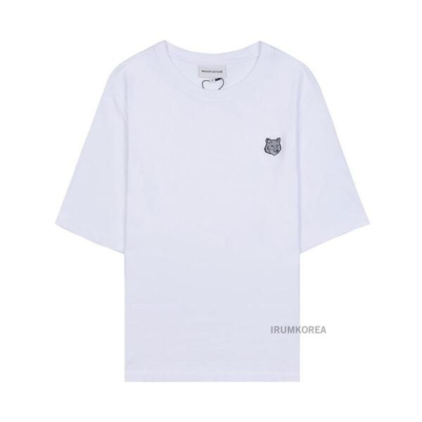 메종키츠네 [메종키츠네] [메종 키츠네] SS25 여성 폭스헤드 패치 티셔츠 MW00111KJ0119 P100