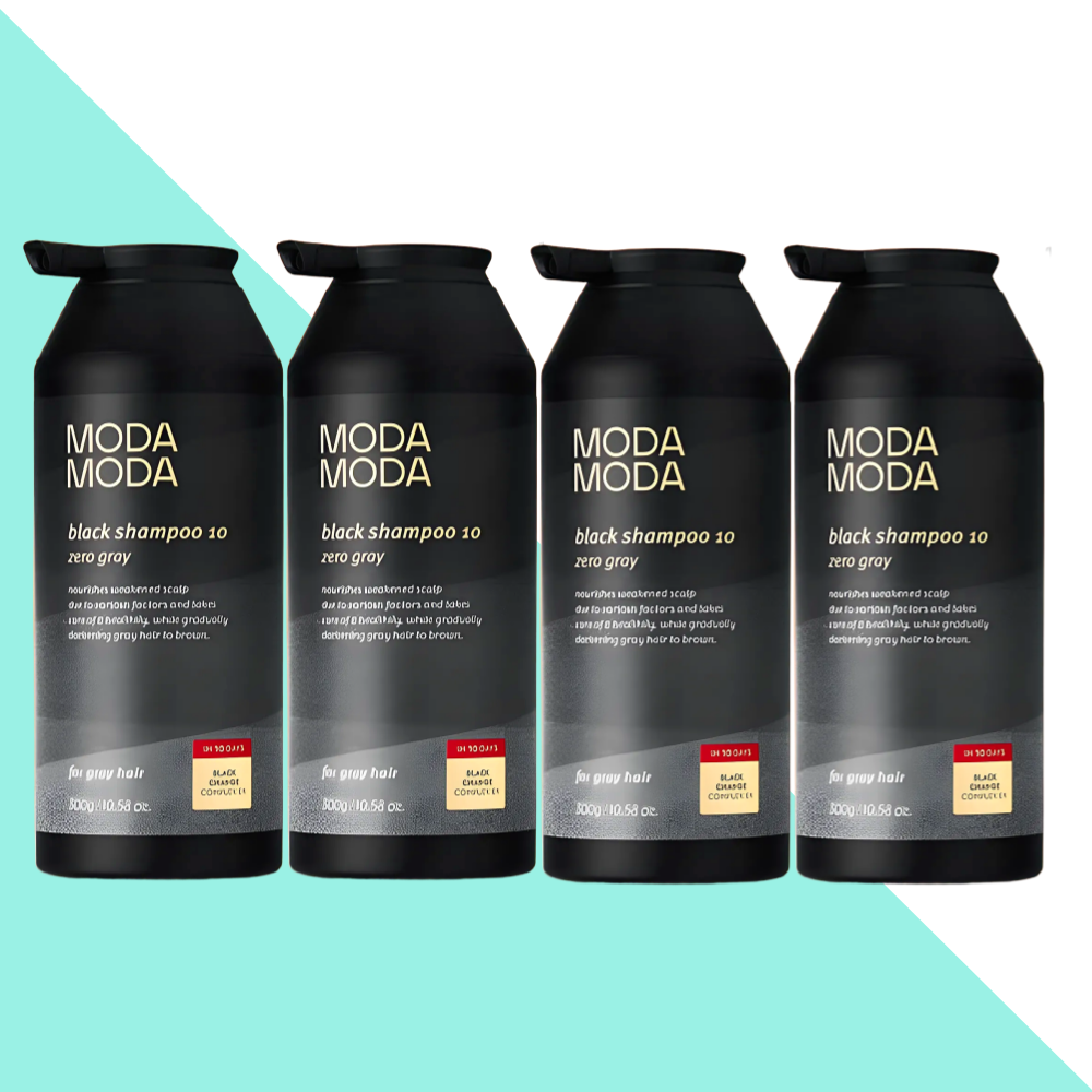 모다모다 블랙 샴푸 제로그레이 새치 머스크향 300gX4통