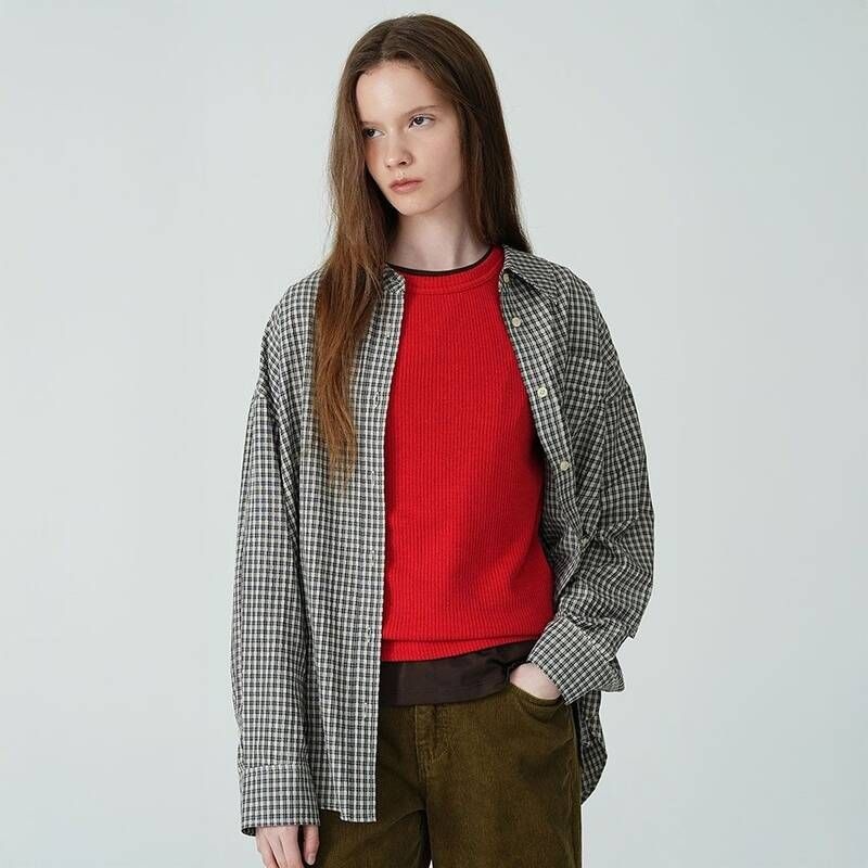 온앤온 쉬어 체크 셔츠 NEW5XB323 881121