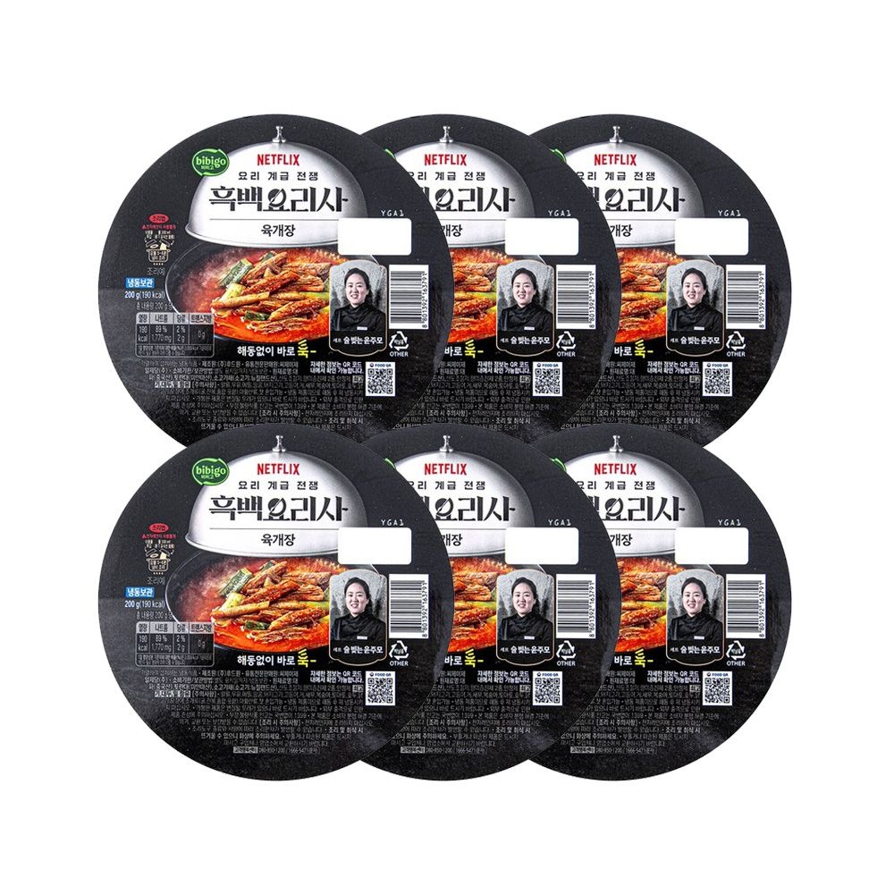 CJ제일제당 CJx흑백요리사 육개장 200g x6개