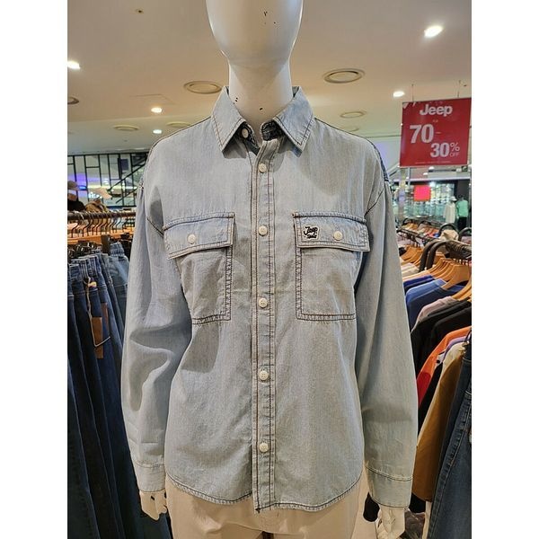 지프 [하프클럽]MARIO투톤 라이트 워싱 셔츠 GL3SHU704-1