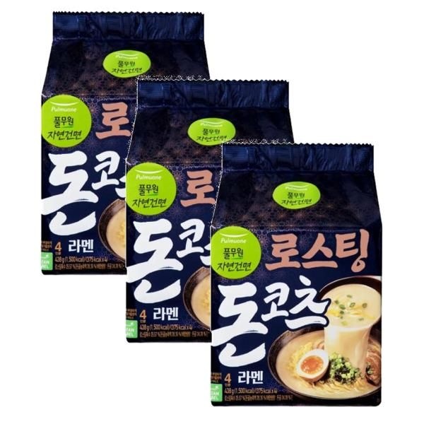 풀무원 로스팅 돈코츠 라멘 438g 3개 가성비 순한라면 자취 탕비실 회사 간식