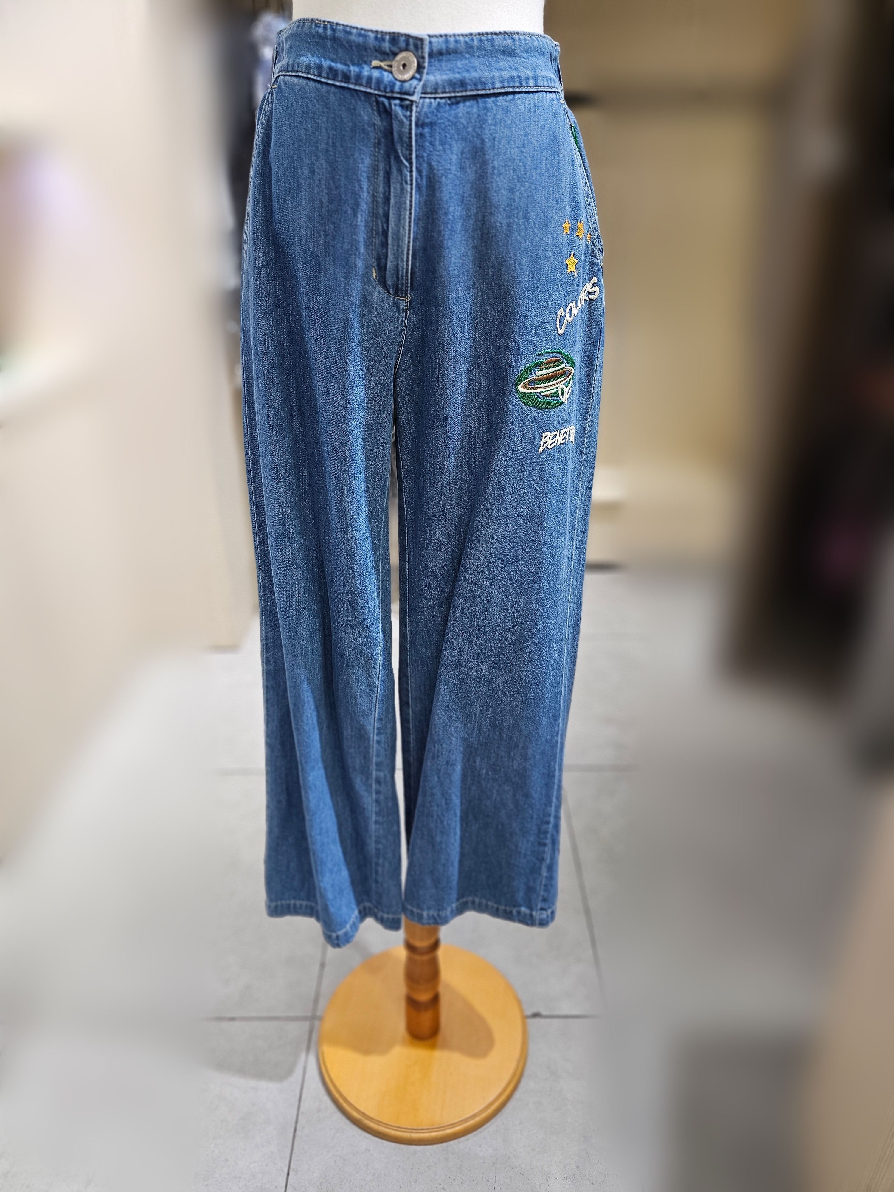 백화점 베네통 자수 데님팬츠BADP70431 아울렛