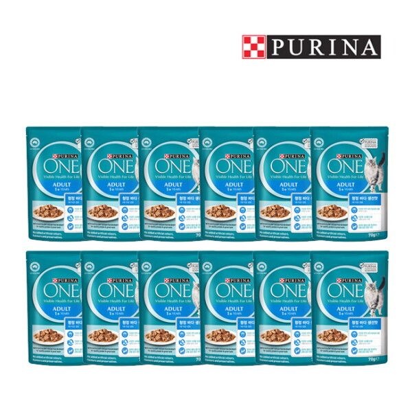 퓨리나 퓨리나 [브이펫] [퓨리나]원캣 습식파우치 성묘용 청정 바다생선 70g 12팩