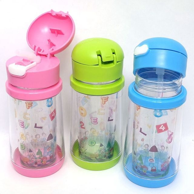 정환레이퀸 유아 빨대컵 투명 아기물컵 유아컵