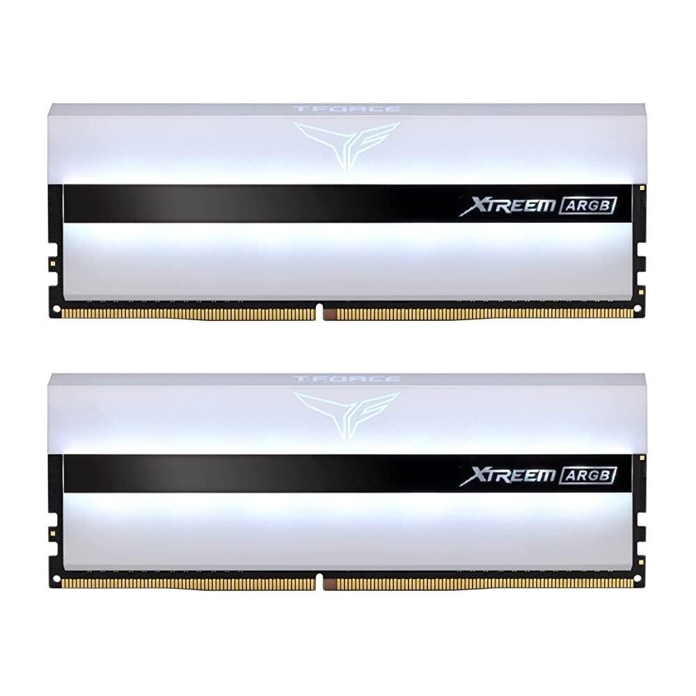 팀그룹 [해외] TEAMGROUP T-Force XTREEM ARGB 3600MHz CL18 32GB (2x16GB) DDR4 DRAM 데스크탑 게이밍 메모리 RAM 화이트 (TF13D432G3600HC18JDC01)