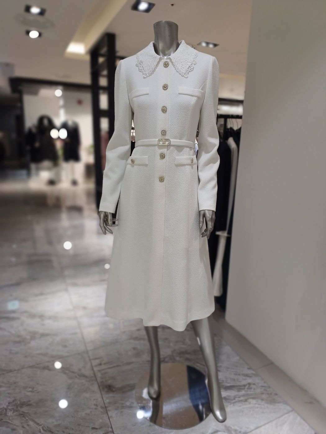 백화점 미니멈 자수카라 A라인 원피스 MXDAWO9130A 아울렛