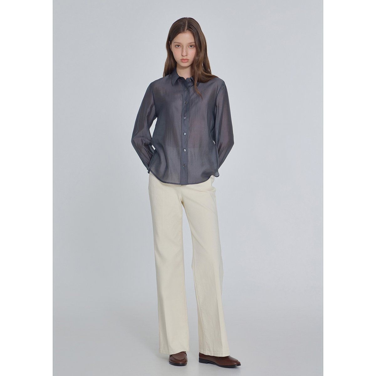 잇미샤 <매장정품> it MICHAA 잇미샤 시어 로고 자수 셔츠 ITP9WBL720 1060406