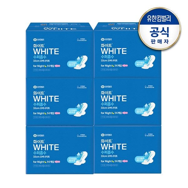 [화이트]화이트 수퍼흡수 오버나이트 14매x6팩 : 롯데ON