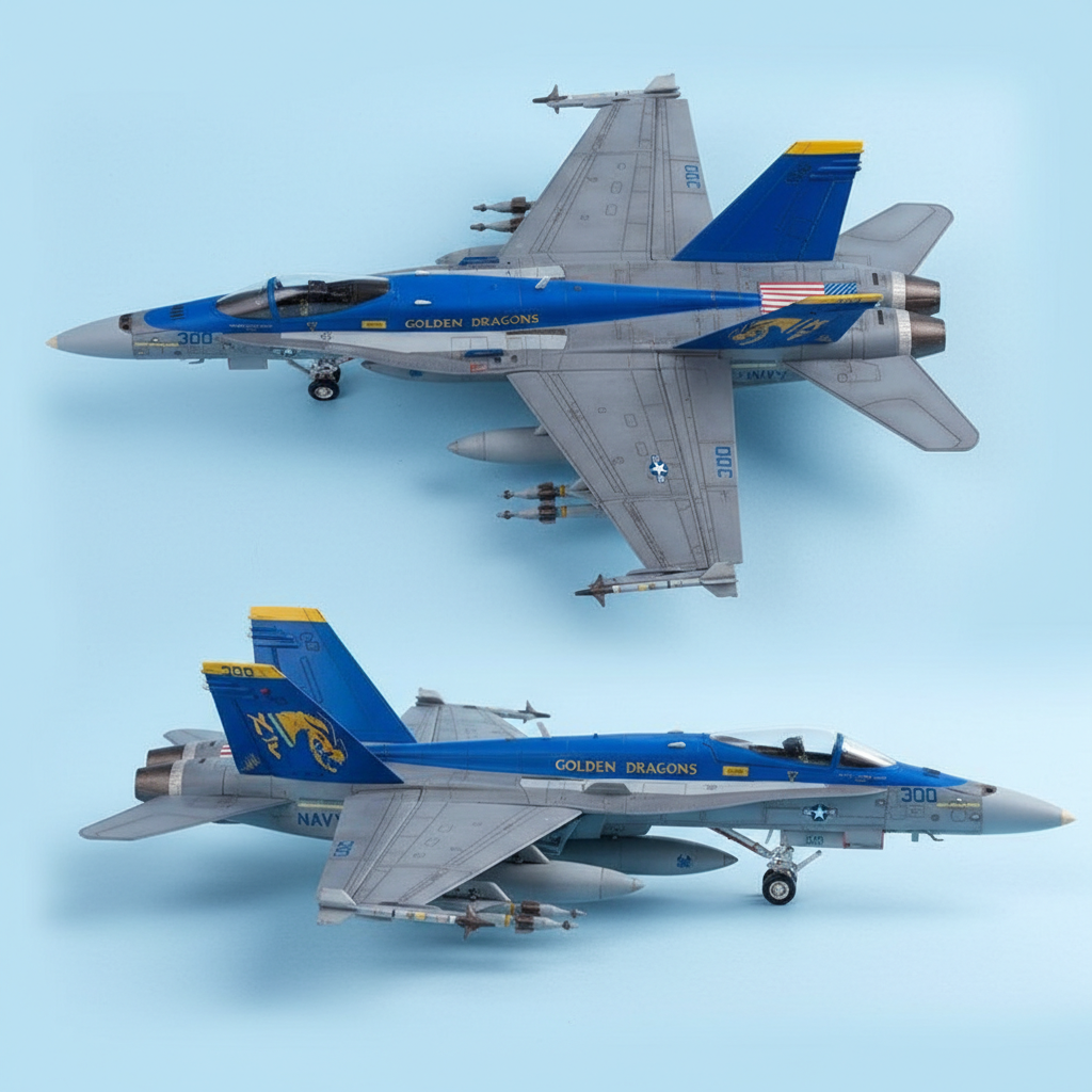 미해군 FA-18C VFA-192 골든 드래곤스 전투기 프라모델 172 스케일 조립식 비행기 항공기 모형 키트